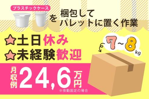 【派遣】工場で食品用プラ容器の検査・梱包